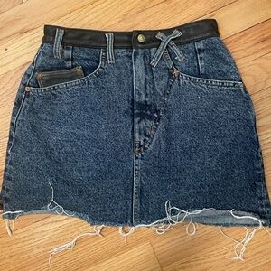 Vintage Handmade High-Waisted Acid Wash Mini Skirt